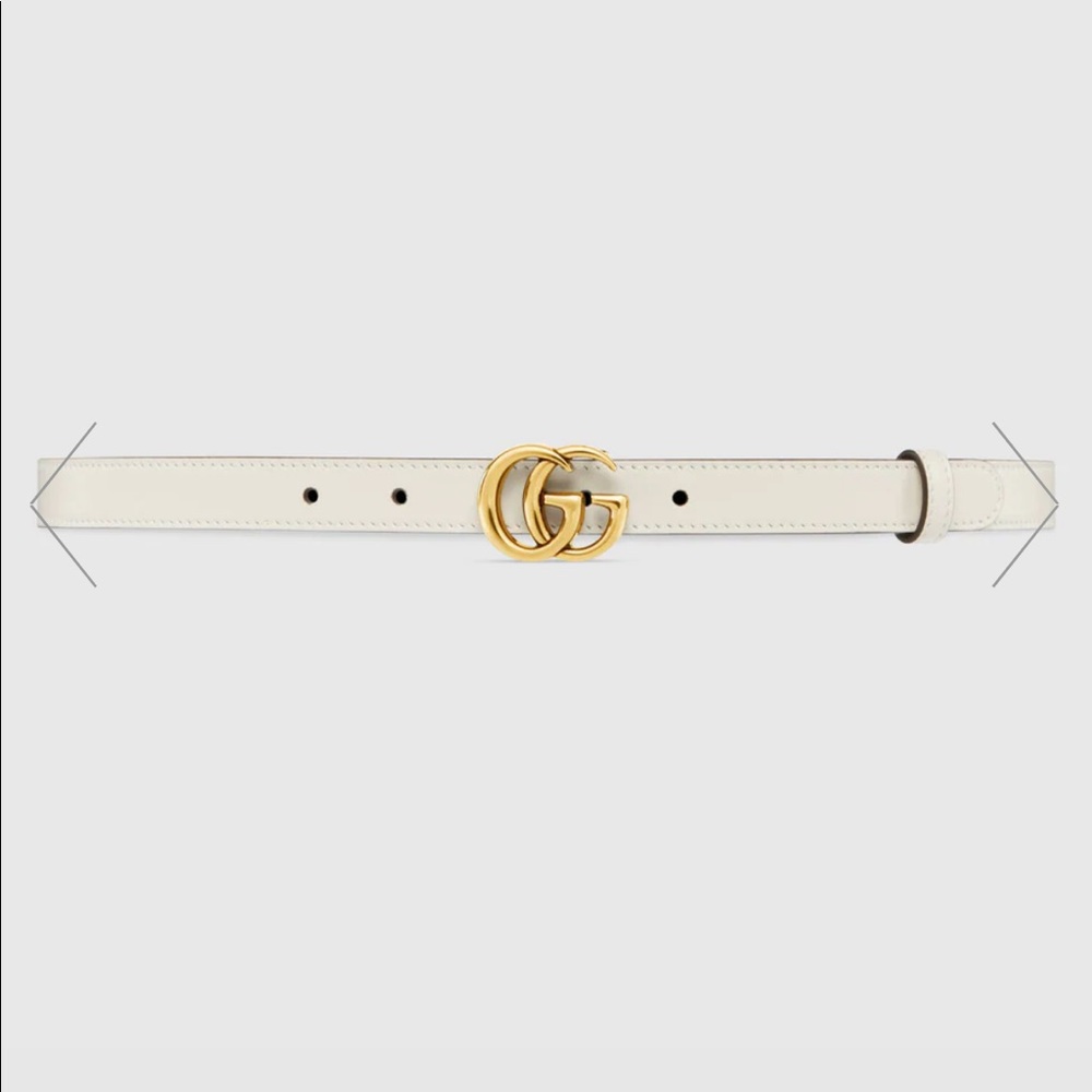 Thin white Gucci belt